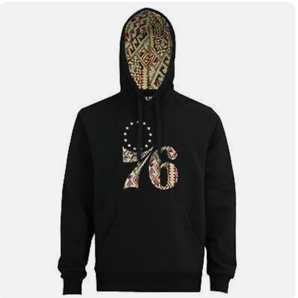 Black Philadelphia 76ers Moroccan Detail Hoodie - Picture 1 of 8
